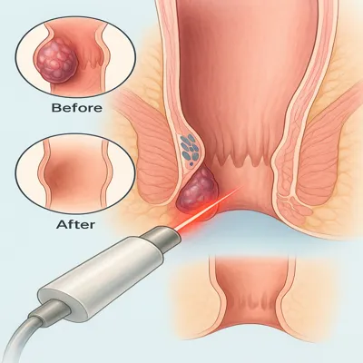 درمان قطعی بواسیر با لیزر مدرن بدون بخیه و خونریزی