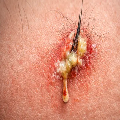 عکس عفونت کیست مویی بعد از عمل