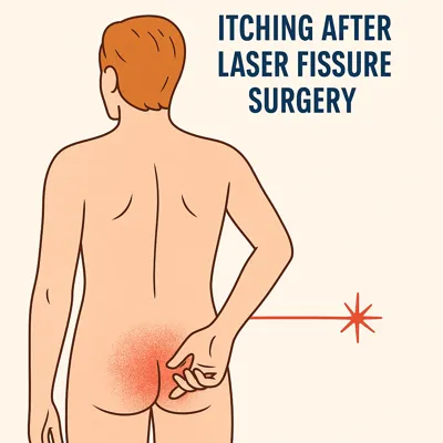 شماتیک خارش مقعد بعد از عمل شقاق با لیزر