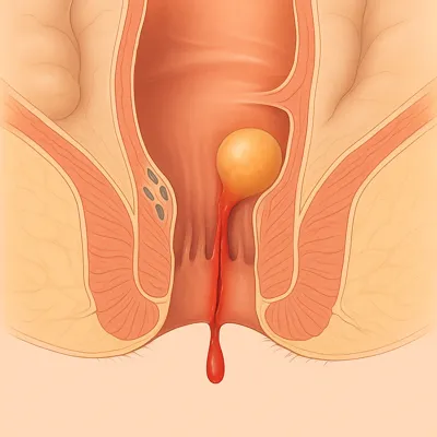 نمای واقعی خونریزی ناشی از شقاق مقعدی