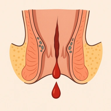 شقاق مقعد و خونریزی روشن روی دستمال