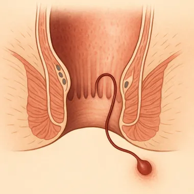 نمای واقعی فیستول و آبسه مقعدی