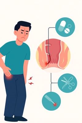 تصویر شماتیک درمان فیستول در آقایان با روش علمی و پیشرفته