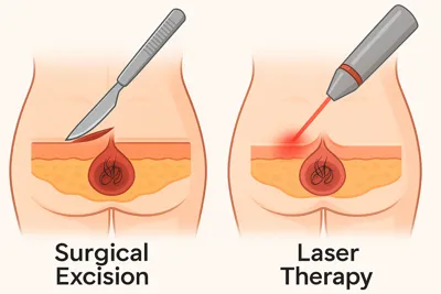 درمان کیست مویی با لیزر در برابر جراحی سنتی
