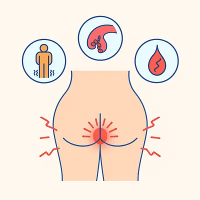 درد نشیمنگاه همراه با التهاب و خونریزی رکتوم