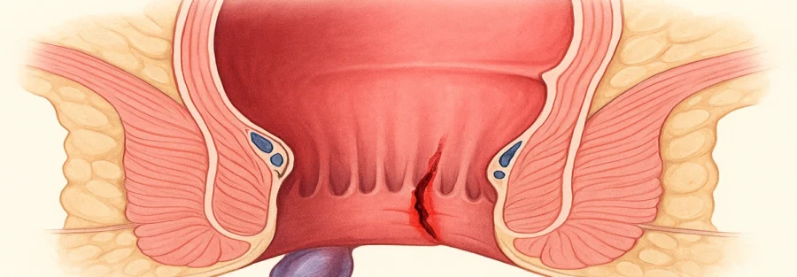 علائم شقاق مقعدی شامل درد، خونریزی، التهاب و زخم مقعدی