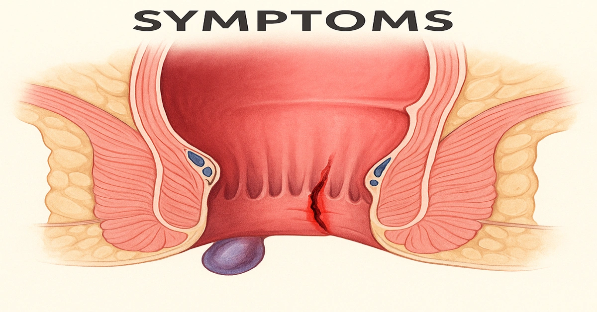 علائم شقاق مقعدی شامل درد، خونریزی، التهاب و زخم مقعدی