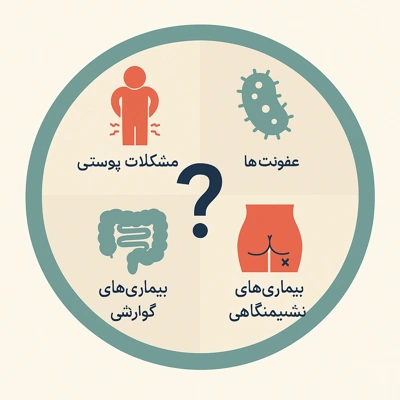 اینفوگرافیک آموزشی التهاب و عفونت نشیمنگاه به صورت خلاقانه