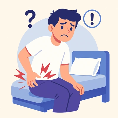 تصویر مفهومی سوزش و التهاب ناحیه نشیمنگاه به صورت آموزشی