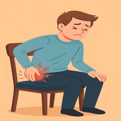 بی‌قراری و احساس سوزش در ناحیه نشیمنگاه هنگام نشستن