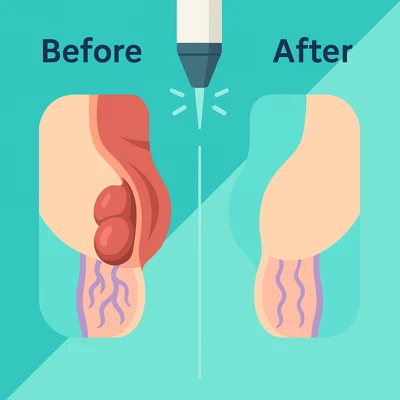 قبل و بعد لیزر هموروئید در کلینیک تخصصی بواسیر