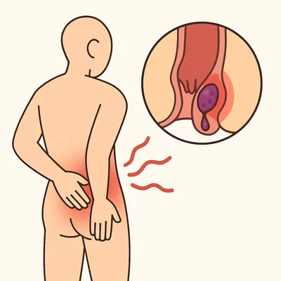 توده کبود و متورم همراه با التهاب و درد نشیمنگاه