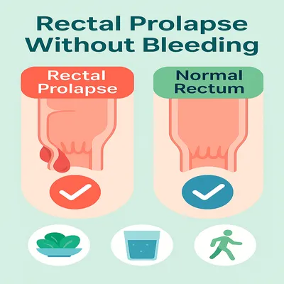برجستگی گوشتی اطراف مقعد و مقایسه با رکتوم سالم در اینفوگرافیک آموزشی