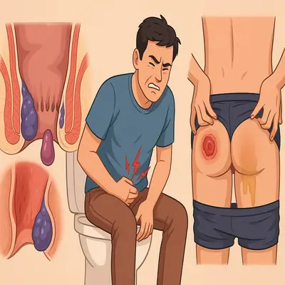 التهاب شدید و درد نشیمنگاه در عوارض بواسیر در مردان