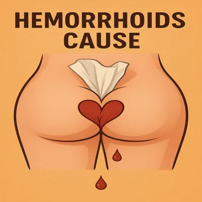 تصویر گرافیکی عوامل ایجاد بواسیر و مشکلات مقعدی