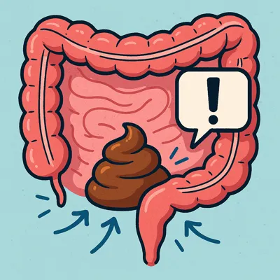 گیر کردن مدفوع در روده به‌صورت شماتیک آموزشی