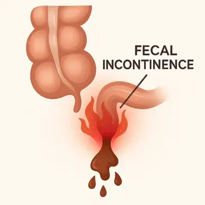 سوزش و التهاب شدید مقعد بهصورت تصویر آموزشی شماتیک