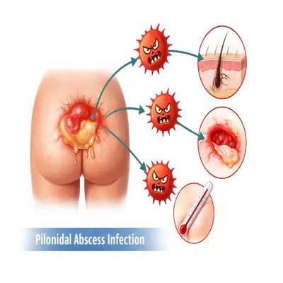 عفونت کیست مویی و التهاب چرکی زیرپوستی